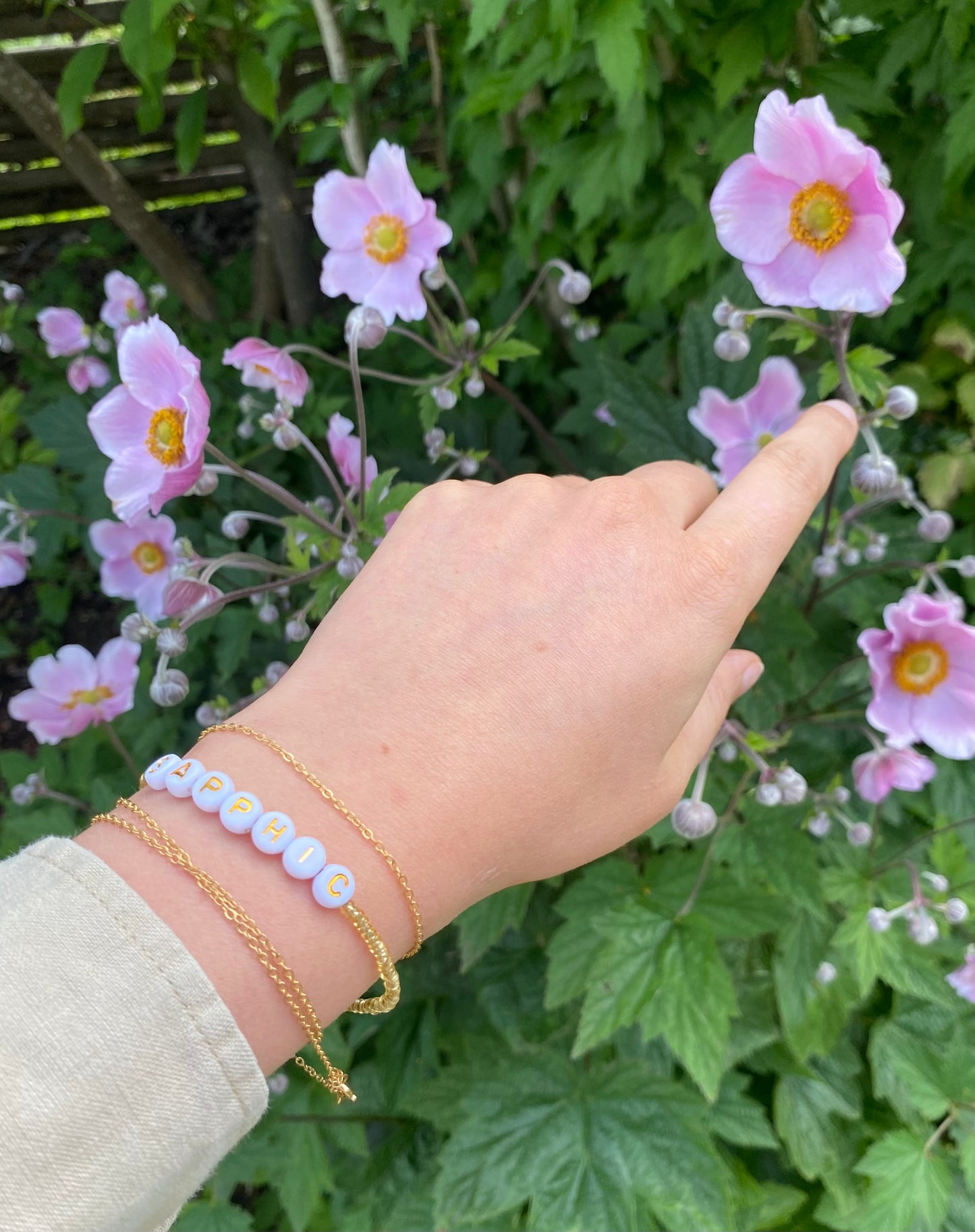 Golden Sapphic Beaded Bracelet