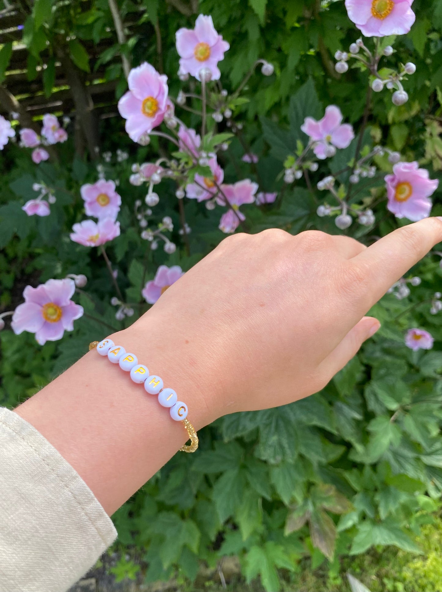 Golden Sapphic Beaded Bracelet