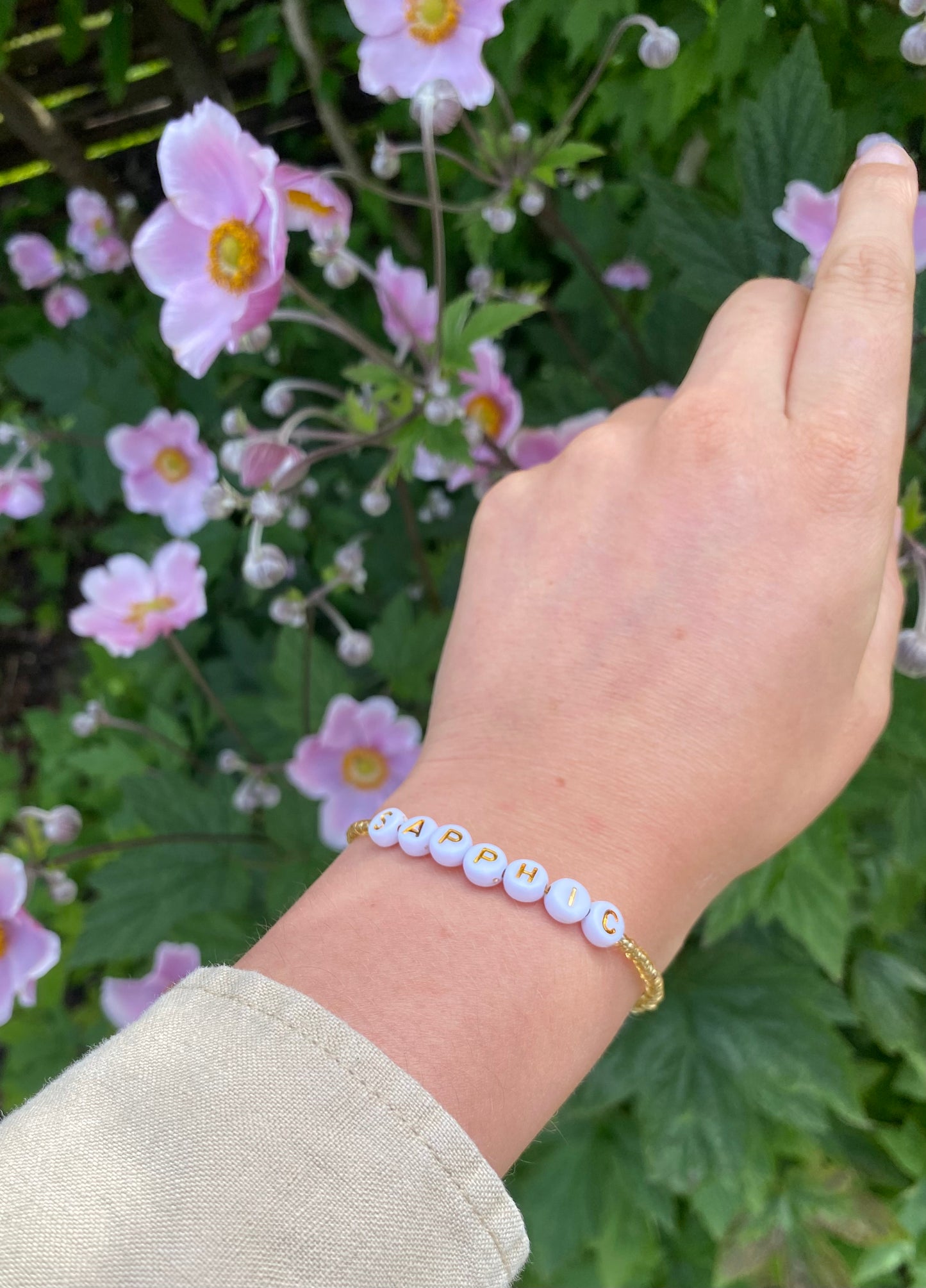 Golden Sapphic Beaded Bracelet
