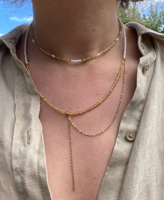 Short Ivory beaded Necklace